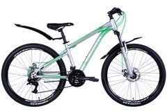 Велосипед уцененный ST 26" Discovery TREK DD FR рама-15" серебристый 2024 крылья, крыло пер., крыло зад., подножка