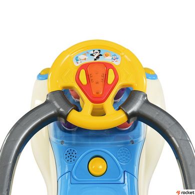 Машинка каталка-толокар с родительской ручкой Smile Бего-голубая