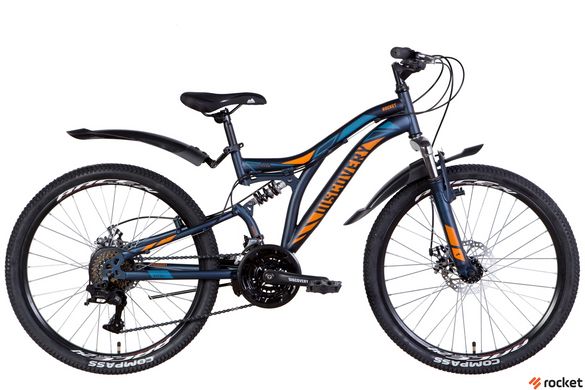 Велосипед 24" Discovery ROCKET AM2 DD 2022 (темно-синий с оранжевым (м))