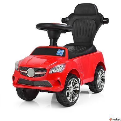 Машинка-каталка толокар с ручкой Mercedes Красная