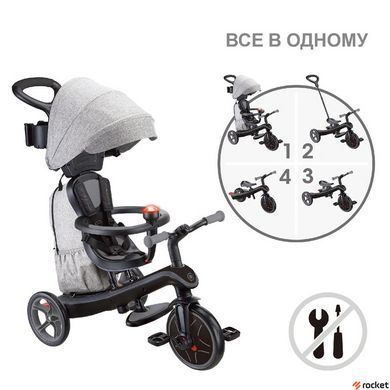 Велосипед трехколесный детский Globber Explorer Trike 4in1 Deluxe Play Grey