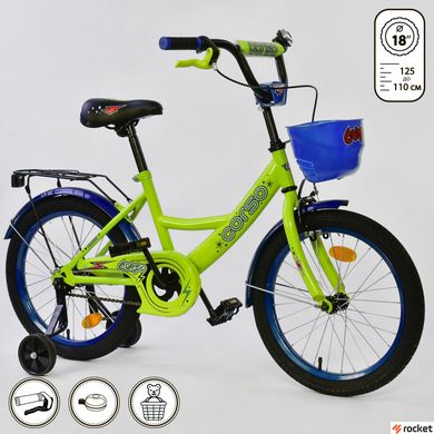 Велосипед Дитячий Corso 18д. зелений, Зелений