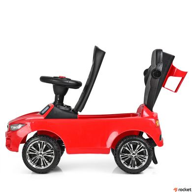 Машинка-каталка толокар с ручкой Audi Красная