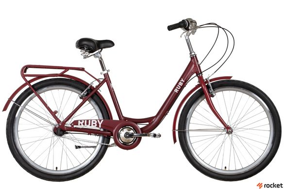 Міський велосипед 26" Dorozhnik RUBY PH 2022 (темно-червоний (м))