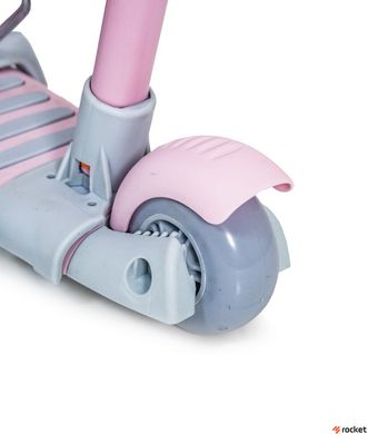 Дитячий триколісний самокат Scooter Smart 5 в 1 пастельно-рожевий з бортиком оптом, Рожевий
