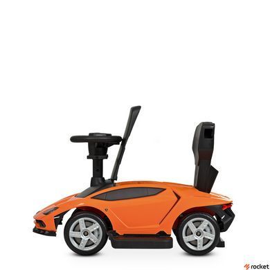 Машинка каталка-толокар с родительской ручкой Lamborghini Оранжевый 3726-7