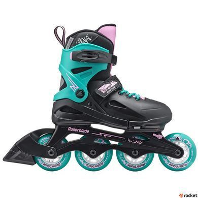 Роликовые коньки детские Rollerblade Fury 2023 black-sea green 33-38