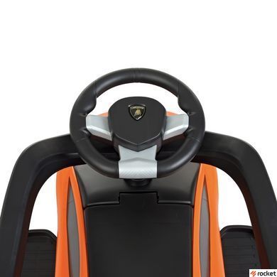 Машинка каталка-толокар с родительской ручкой Lamborghini Оранжевый 3726-7