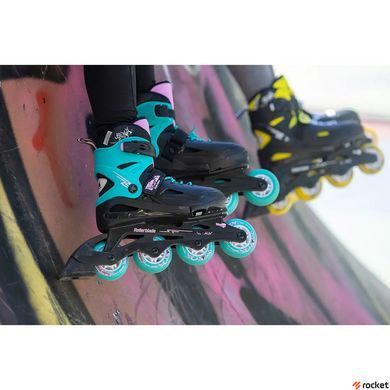 Роликовые коньки детские Rollerblade Fury 2023 black-sea green 33-38