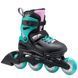 Роликовые коньки детские Rollerblade Fury 2023 black-sea green 33-38