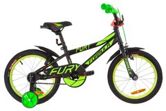 Велосипед Детский от 4 лет FORMULA FURY 16д. Черно-зеленый