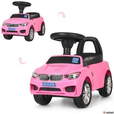 Машинка каталка-толокар BMW Розовая