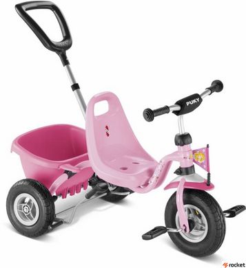 Трехколесный велосипед с ручкой Puky CAT 1L Розовый