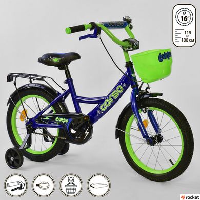 Велосипед Дитячий від 4 років Corso 16д. синій