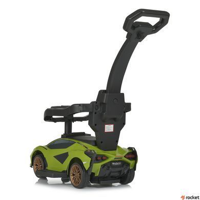 Машинка каталка-толокар с родительской ручкой Lamborghini Зеленый M 5007-5