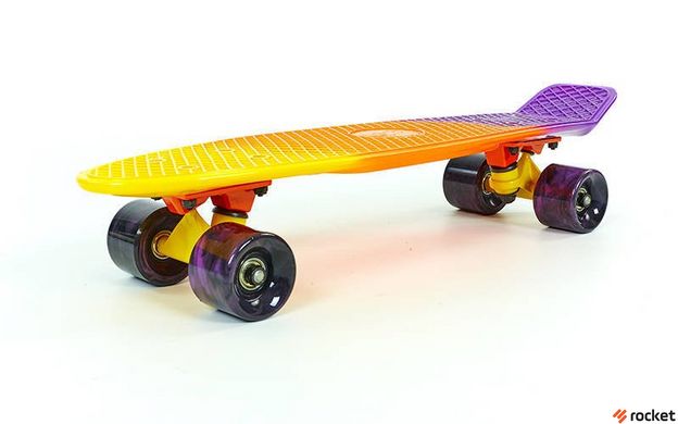 Скейтборд Пенни Борд SK-408-2 с полосатой декой, Мультиколор