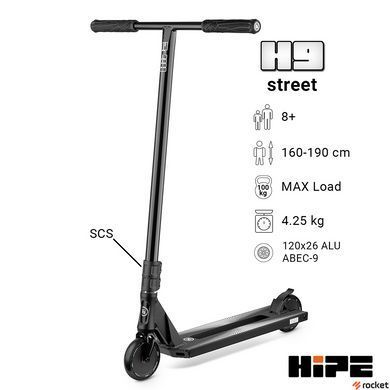 Самокат трюковий Hipe H9 Black / Black