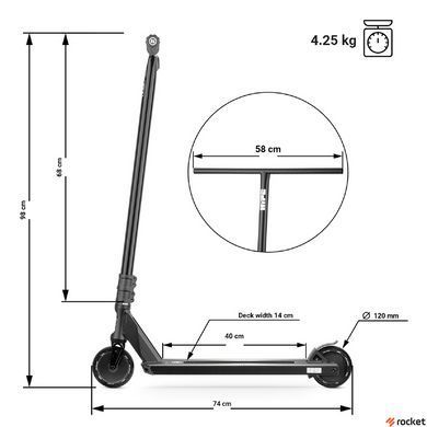Самокат трюковий Hipe H9 Black / Black
