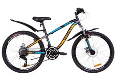Велосипед Подростковый Discovery FLINT AM DD 24д. Черно-синий, Черный