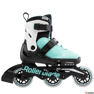 Роликовые коньки детские Rollerblade Microblade 3WD 2023 aqua-white 33-36.5