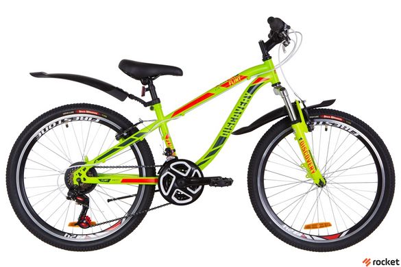 Велосипед Подростковый Discovery FLINT AM Vbr 24д. Зелено-красный, Зелёный