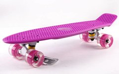 Скейтборд Пенни Борд Фиолетовый со светящимеся колесами, фиолетовый