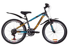 Велосипед Подростковый Discovery FLINT AM Vbr 24д. Черно-синий, Черный