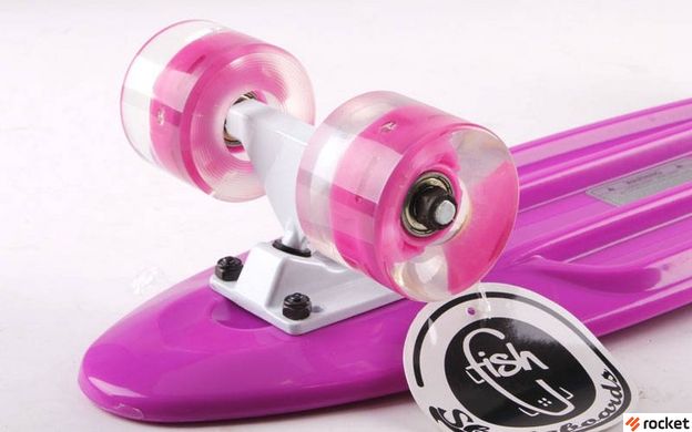 Скейтборд Пенні Борд Фіолетовий з колесами що світяться, фиолетовый