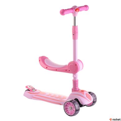 Трехколесный cамокат с сиденьем Best Scooter 6289 Pink
