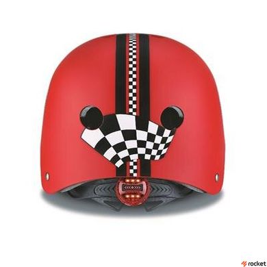Шлем защитный детский Гонки с фонариком GLOBBER Красный Размер XXS (48-53)