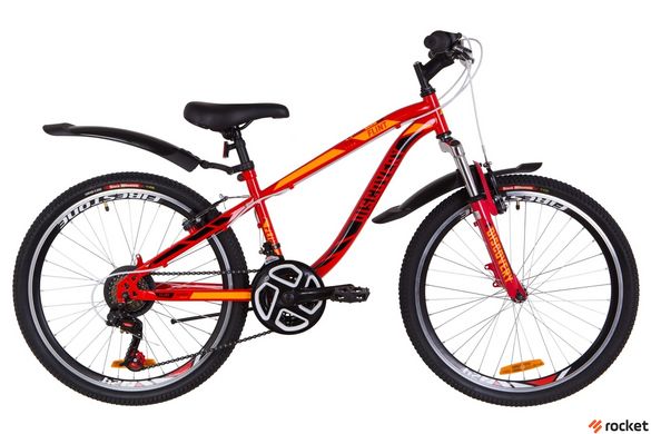 Велосипед Подростковый Discovery FLINT AM Vbr 24д. Красно-оранжевый, Красно-оранжевый